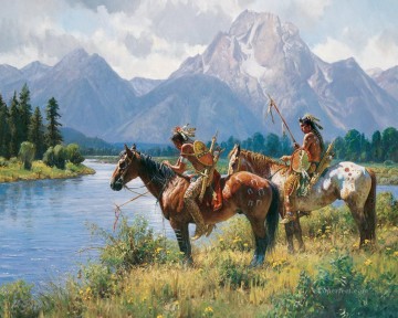 アメリカインディアン Painting - 西部アメリカン・インディアン 24